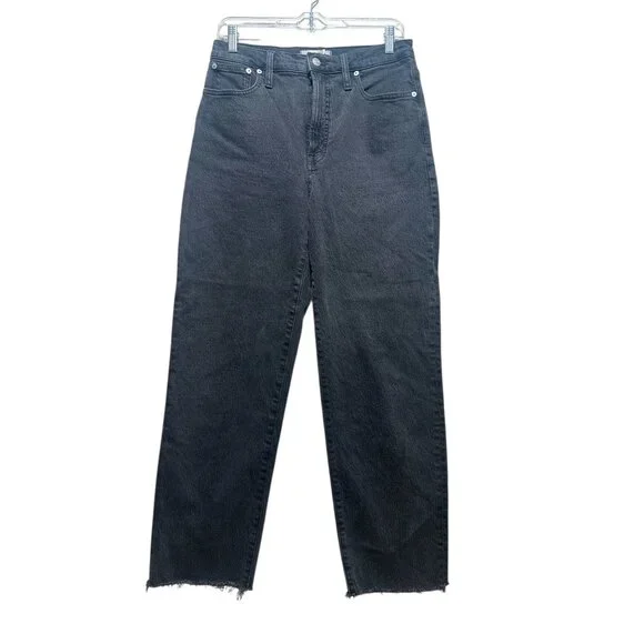 Madewell Perfect Vintage Straight Jeans Womens 28 Black High Rise Classic Casual - Picture 3 of 15